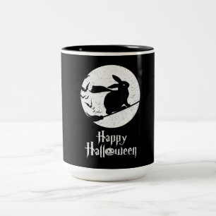 Happy Halloween Costume Witch Rabbit Lover Gift Two-Tone Coffee Mug