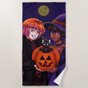 Happy Halloween Costumes Beach Towel
