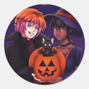Happy Halloween Costumes Classic Round Sticker