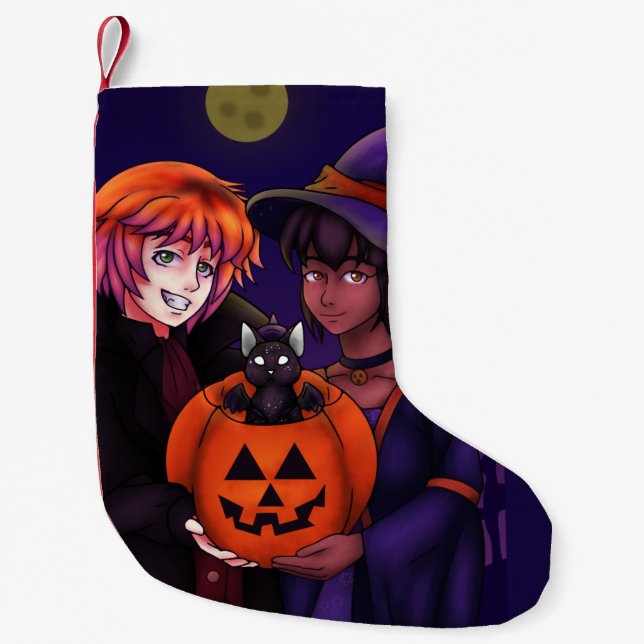 Happy Halloween Costumes Small Christmas Stocking (Front)