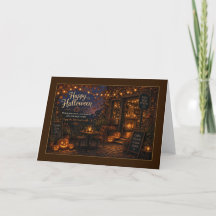 Happy Halloween Cosy Coffee Shop Card