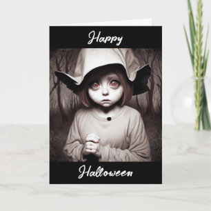 Happy Halloween   Creepy Child in Weird Costume Card