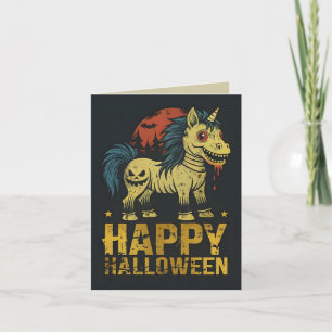 Happy Halloween Creepy Unicorn Card
