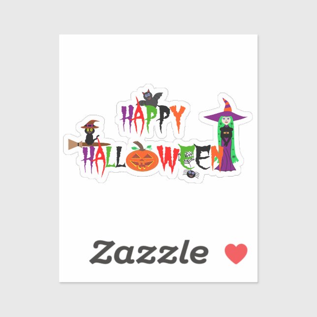 Happy Halloween Custom-Cut Vinyl Sticker (Sheet)