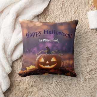 Happy Halloween Custom Family Name Cushion