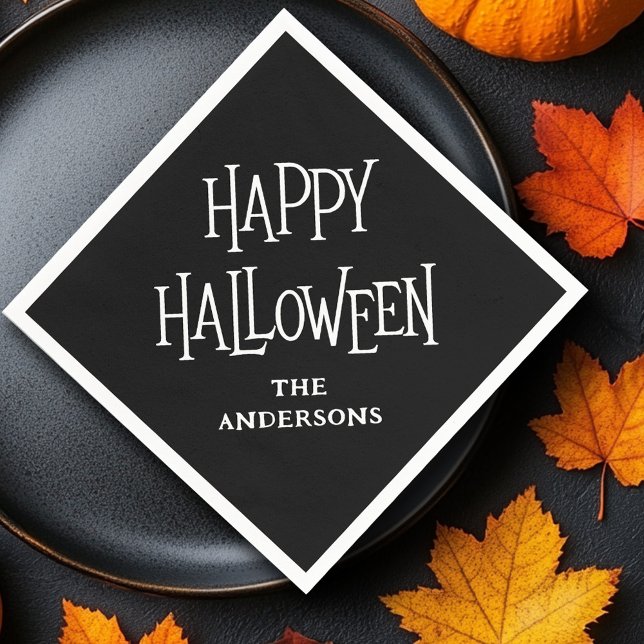 Happy Halloween custom name or text Napkin (Happy Halloween custom name or text Napkins)