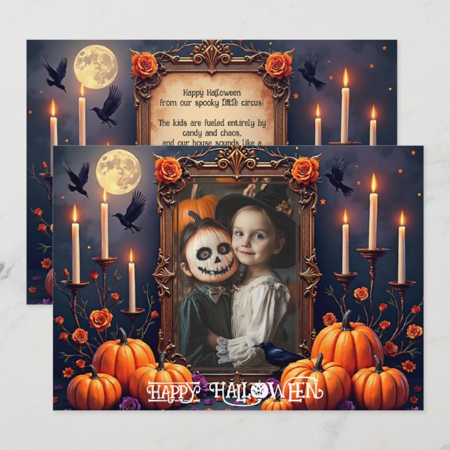🎃 Happy Halloween Custom Photo card (Front/Back)