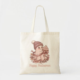 Happy Halloween Cute Autumn Harvest Ghost&Cupcake Tote Bag