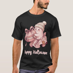 Happy Halloween Cute Autumn Harvest Ghost&Macaron T-Shirt