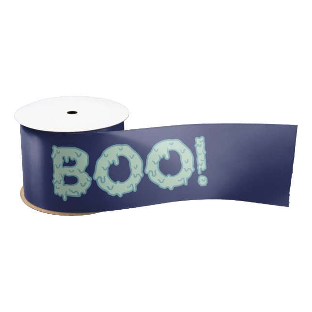 Happy Halloween Cute Boo Satin Ribbon (Spool)