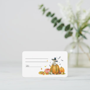 Happy Halloween Cute Cartoon Witch Mouse  Place Ca Card