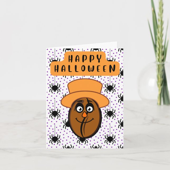Happy Halloween / Cute Coffee Bean Card (Front)