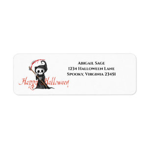 Happy Halloween Cute, Creepy Grim Reaper Address