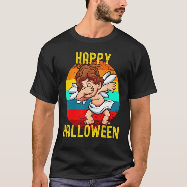 Happy Halloween Cute Dabbing Angel Cherub For Kids T-Shirt (Front)