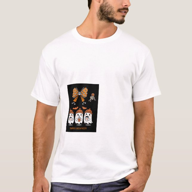 Happy Halloween - cute ghost coffee T-Shirt (Front)