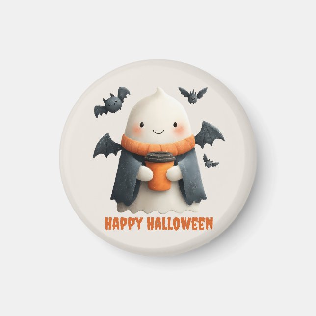 Happy Halloween Cute Ghost Design Magnet (Front)