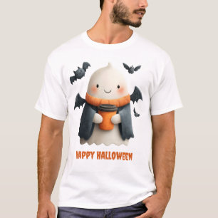 Happy Halloween Cute Ghost Design T-Shirt