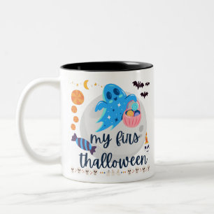Happy Halloween Cute Ghost Funny Two-Tone Coffee Mug