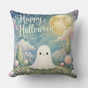 Happy Halloween Cute Ghost Pastel Garden Cushion