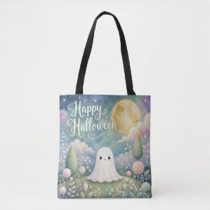 Happy Halloween Cute Ghost Pastel Garden Tote Bag