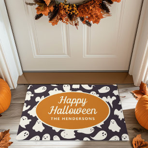 Happy Halloween Cute Ghost Personalised Doormat