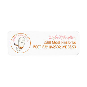 Happy Halloween Cute Ghost Return Address