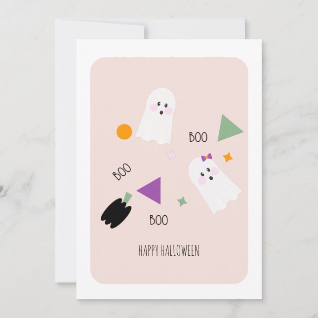 Happy Halloween Cute Ghost Sprinkles Card (Front)