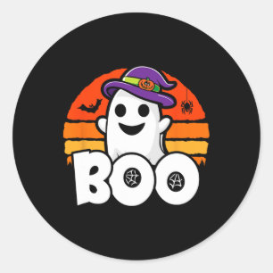 Happy Halloween - Cute Ghost Witch - Boo - Funny H Classic Round Sticker
