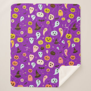 Happy Halloween Cute Ghosts Sherpa Blanket