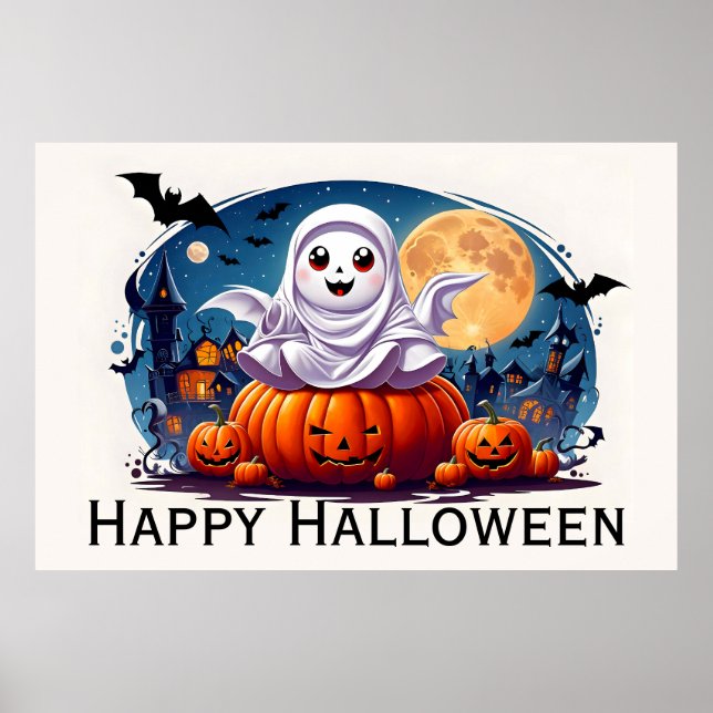 Happy Halloween Cute Halloween Theme Poster (Front)