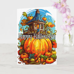 Happy Halloween Cute Haunted House Card