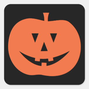 Happy Halloween   Cute Jack O Lantern Square Sticker