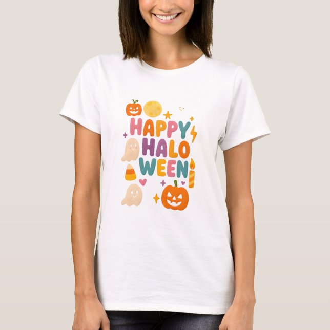 Happy Halloween – Cute Kawaii Spooky T-Shirt (Front)