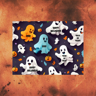 Happy Halloween Cute Mini Ghosts Tissue Paper