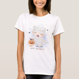 Happy Halloween Cute Mummy Kitty T-Shirt