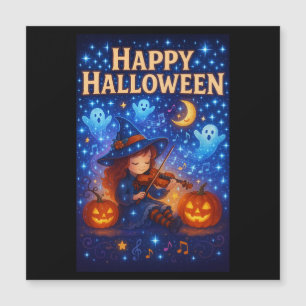 Happy Halloween Cute Musical Witch Magnetic Card
