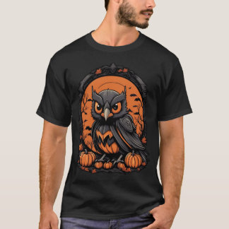 Happy Halloween - Cute Owl Dressed as Raven T-Shirt
