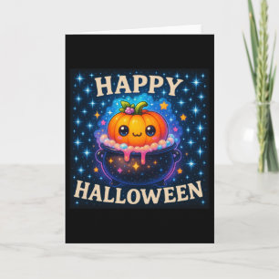 Happy Halloween Cute Pumpkin Cauldron Card