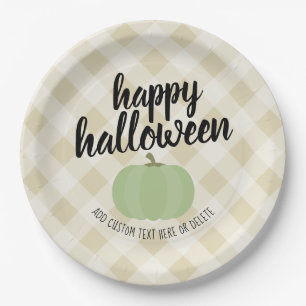 Happy Halloween - Cute Pumpkin Farmhouse Colours Paper Plate