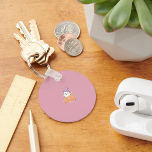 Happy Halloween cute pumpkin ghost Key Ring