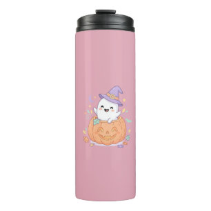 Happy Halloween cute pumpkin ghost Thermal Tumbler