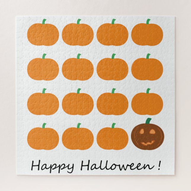 Happy Halloween Cute Pumpkin Patch Jigsaw Puzzle (Vertical)
