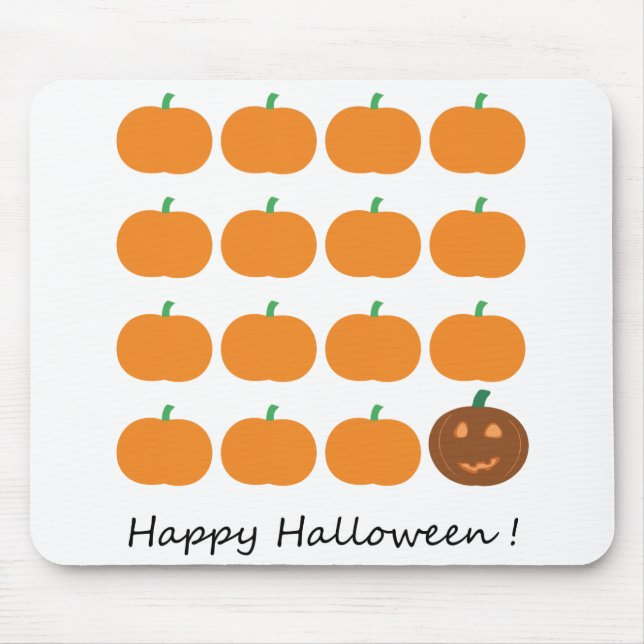 Happy Halloween Cute Pumpkin Patch Mouse Mat (Front)