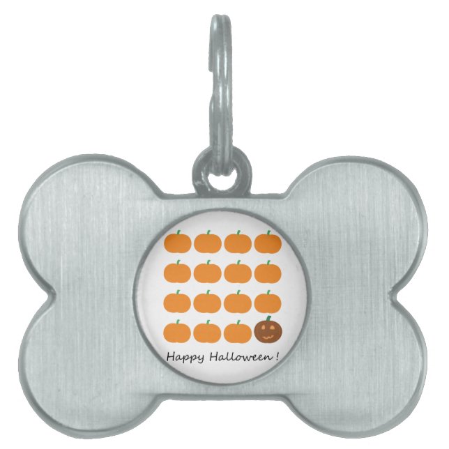 Happy Halloween Cute Pumpkin Patch Pet ID Tag (Front)