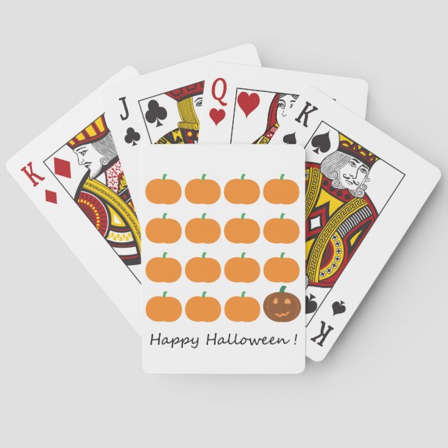 Happy Halloween Cute Pumpkin Patch Playing Cards (Back)