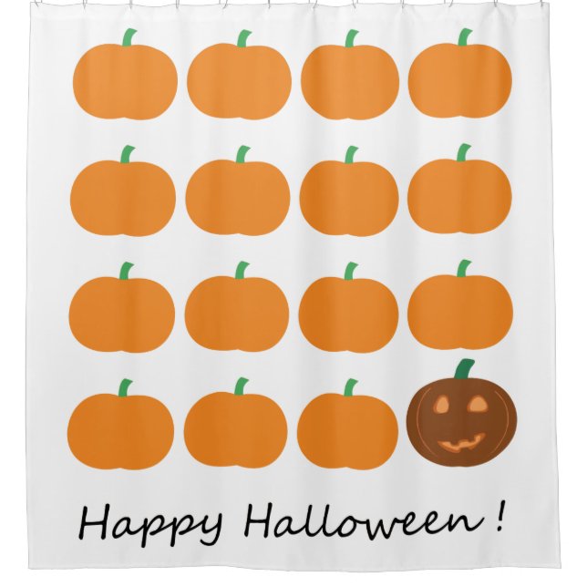 Happy Halloween Cute Pumpkin Patch Shower Curtain (Front)