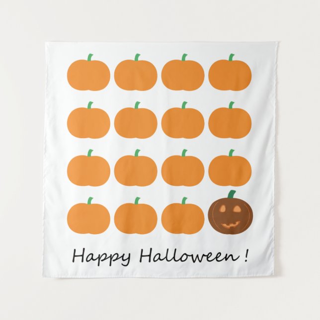 Happy Halloween Cute Pumpkin Patch Tapestry (Front)