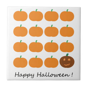 Happy Halloween Cute Pumpkin Patch Tile