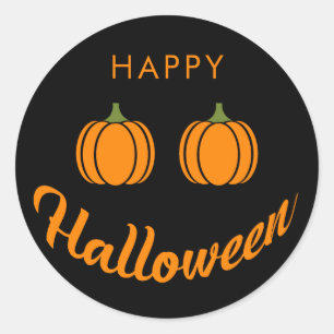 Happy Halloween Cute Pumpkins Family Party Classic Round Sticker