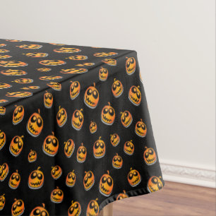 Happy Halloween   Cute Scary Jack o' Lantern Tablecloth